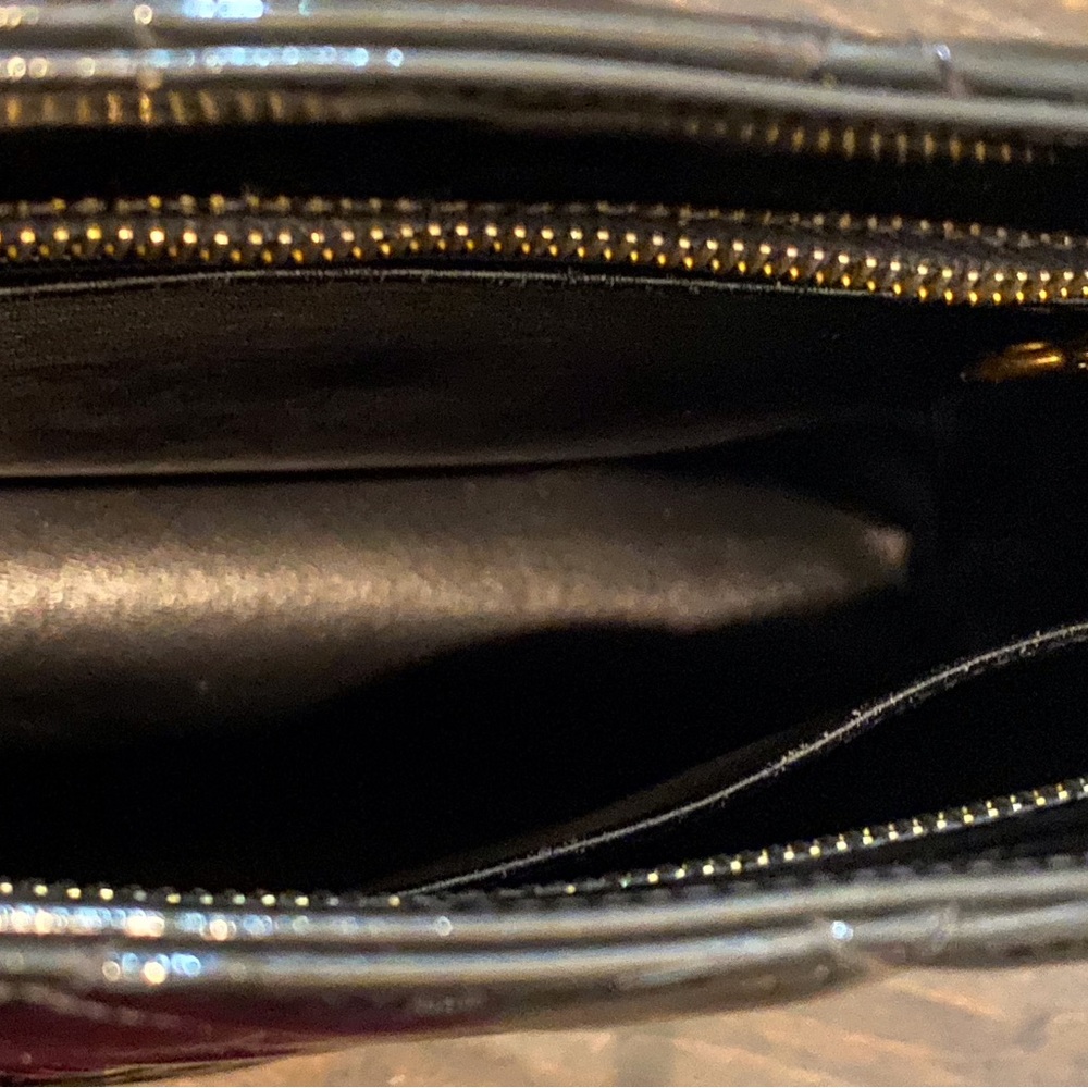 Authentic Chanel CC Black Patent Leather Gold  Medallion Tote Bag. Excellent - Picture 10 of 16